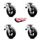 Service Caster 8 Inch Rubber on Steel Caster Set with Roller Bearing and Total Lock Brake SCC SCC-TTL30S820-RSR-4 - alternate 6